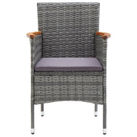 Thumbnail for Garten-Essstühle 4 Stk. Poly Rattan Grau