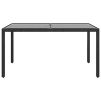 Thumbnail for Gartentisch 150x90x75 cm Hartglas und Poly Rattan Schwarz
