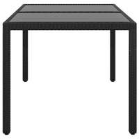 Thumbnail for Gartentisch 150x90x75 cm Hartglas und Poly Rattan Schwarz