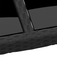 Thumbnail for Gartentisch 150x90x75 cm Hartglas und Poly Rattan Schwarz