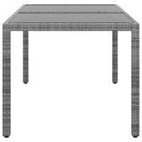 Thumbnail for Gartentisch 150x90x75 cm Hartglas und Poly Rattan Grau