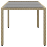 Thumbnail for Gartentisch 150x90x75 cm Hartglas und Poly Rattan Beige