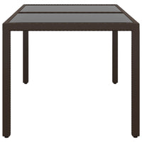 Thumbnail for Gartentisch 150x90x75 cm Hartglas und Poly Rattan Braun