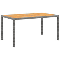 Thumbnail for Gartentisch 150x90x75 cm Akazienholz und Poly Rattan Grau