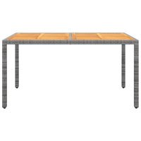 Thumbnail for Gartentisch 150x90x75 cm Akazienholz und Poly Rattan Grau