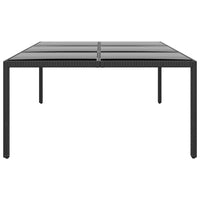 Thumbnail for Gartentisch 200x150x75 cm Hartglas und Poly Rattan Schwarz