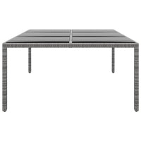 Thumbnail for Gartentisch 200x150x75 cm Hartglas und Poly Rattan Grau