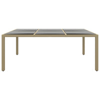 Thumbnail for Gartentisch 200x150x75 cm Hartglas und Poly Rattan Beige