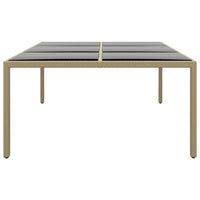 Thumbnail for Gartentisch 200x150x75 cm Hartglas und Poly Rattan Beige