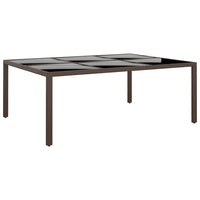Thumbnail for Gartentisch mit Glasplatte Braun 200x150x75 cm Rattan