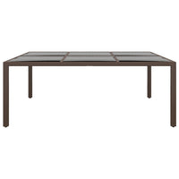 Thumbnail for Gartentisch mit Glasplatte Braun 200x150x75 cm Rattan