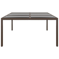 Thumbnail for Gartentisch mit Glasplatte Braun 200x150x75 cm Rattan