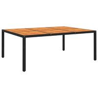 Thumbnail for Gartentisch 200x150x75 cm Akazienholz und Poly Rattan Schwarz