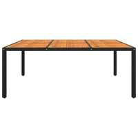 Thumbnail for Gartentisch 200x150x75 cm Akazienholz und Poly Rattan Schwarz
