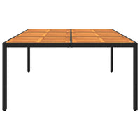 Thumbnail for Gartentisch 200x150x75 cm Akazienholz und Poly Rattan Schwarz