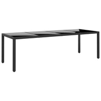 Thumbnail for Gartentisch 250x100x75 cm Hartglas und Poly Rattan Schwarz