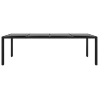 Thumbnail for Gartentisch 250x100x75 cm Hartglas und Poly Rattan Schwarz