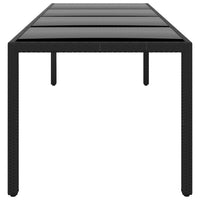 Thumbnail for Gartentisch 250x100x75 cm Hartglas und Poly Rattan Schwarz