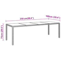 Thumbnail for Gartentisch 250x100x75 cm Hartglas und Poly Rattan Schwarz
