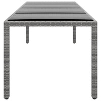 Thumbnail for Gartentisch 250x100x75 cm Hartglas und Poly Rattan Grau