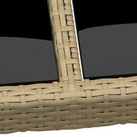 Thumbnail for Gartentisch mit Glasplatte Beige Poly Rattan