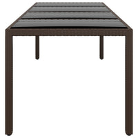 Thumbnail for Gartentisch mit Glasplatte Braun Poly Rattan