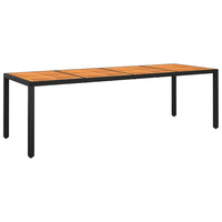 Thumbnail for Gartentisch 250x100x75 cm Akazienholz und Poly Rattan Schwarz