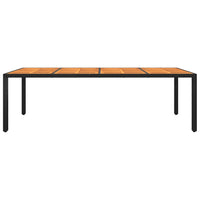 Thumbnail for Gartentisch 250x100x75 cm Akazienholz und Poly Rattan Schwarz
