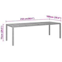 Thumbnail for Gartentisch 250x100x75 cm Akazienholz und Poly Rattan Schwarz