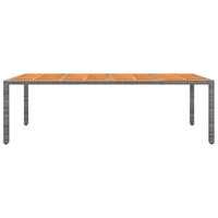 Thumbnail for Gartentisch Grau 250x100x75 cm Poly Rattan & Massivholz Akazie