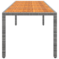 Thumbnail for Gartentisch Grau 250x100x75 cm Poly Rattan & Massivholz Akazie