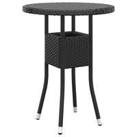 Thumbnail for Gartentisch Ø60x75 cm Hartglas und Poly Rattan Schwarz