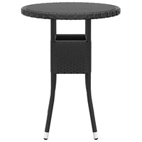 Thumbnail for Gartentisch Ø60x75 cm Hartglas und Poly Rattan Schwarz