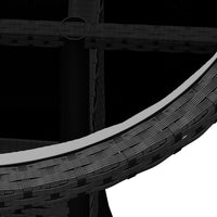 Thumbnail for Gartentisch Ø60x75 cm Hartglas und Poly Rattan Schwarz