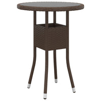 Thumbnail for Gartentisch Ø60x75 cm Hartglas und Poly Rattan Braun