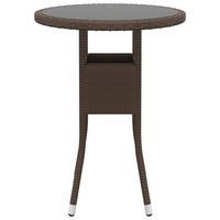 Thumbnail for Gartentisch Ø60x75 cm Hartglas und Poly Rattan Braun
