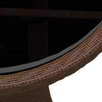 Thumbnail for Gartentisch Ø60x75 cm Hartglas und Poly Rattan Braun