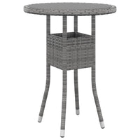 Thumbnail for Gartentisch Ø60x75 cm Hartglas und Poly Rattan Grau