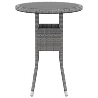 Thumbnail for Gartentisch Ø60x75 cm Hartglas und Poly Rattan Grau