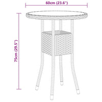 Thumbnail for Gartentisch Ø60x75 cm Hartglas und Poly Rattan Grau