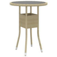 Thumbnail for Gartentisch Ø60x75 cm Hartglas und Poly Rattan Beige