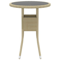 Thumbnail for Gartentisch Ø60x75 cm Hartglas und Poly Rattan Beige