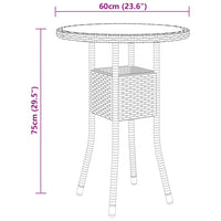 Thumbnail for Gartentisch Ø60x75 cm Hartglas und Poly Rattan Beige