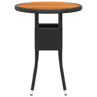 Thumbnail for Gartentisch Ø60x75 cm Akazienholz und Poly Rattan Schwarz