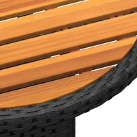 Thumbnail for Gartentisch Ø60x75 cm Akazienholz und Poly Rattan Schwarz