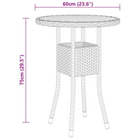 Thumbnail for Gartentisch Ø60x75 cm Akazienholz und Poly Rattan Schwarz