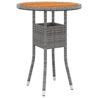 Thumbnail for Gartentisch Ø60x75 cm Akazienholz und Poly Rattan Grau