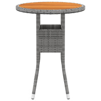 Thumbnail for Gartentisch Ø60x75 cm Akazienholz und Poly Rattan Grau
