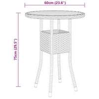 Thumbnail for Gartentisch Ø60x75 cm Akazienholz und Poly Rattan Grau