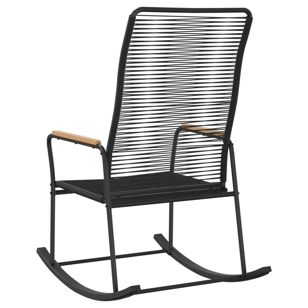 Garten-Schaukelstuhl Schwarz 59x79,5x104 cm PVC Rattan